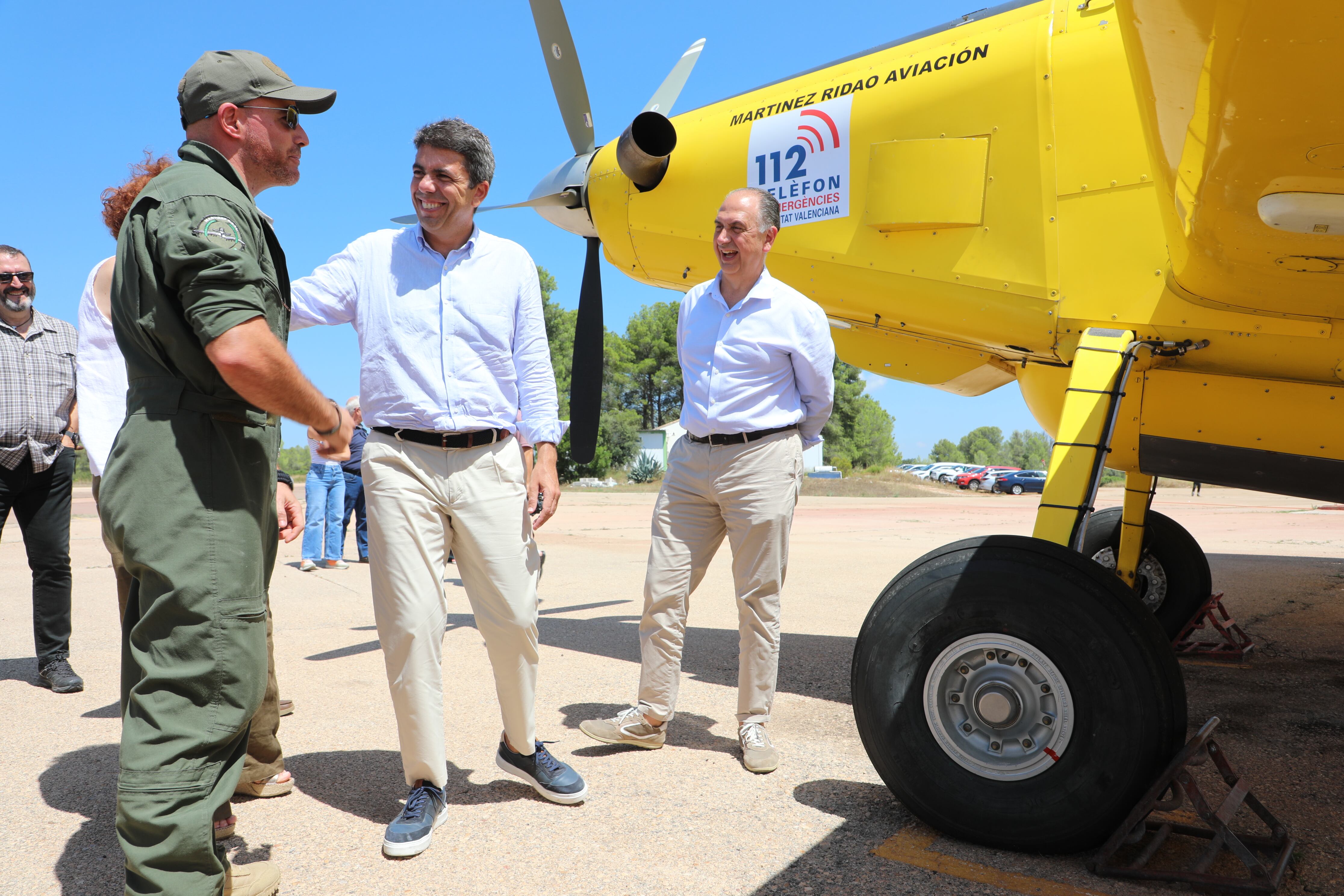 Carlos Mazón visita la base de Enguera. Fuente: GVA
