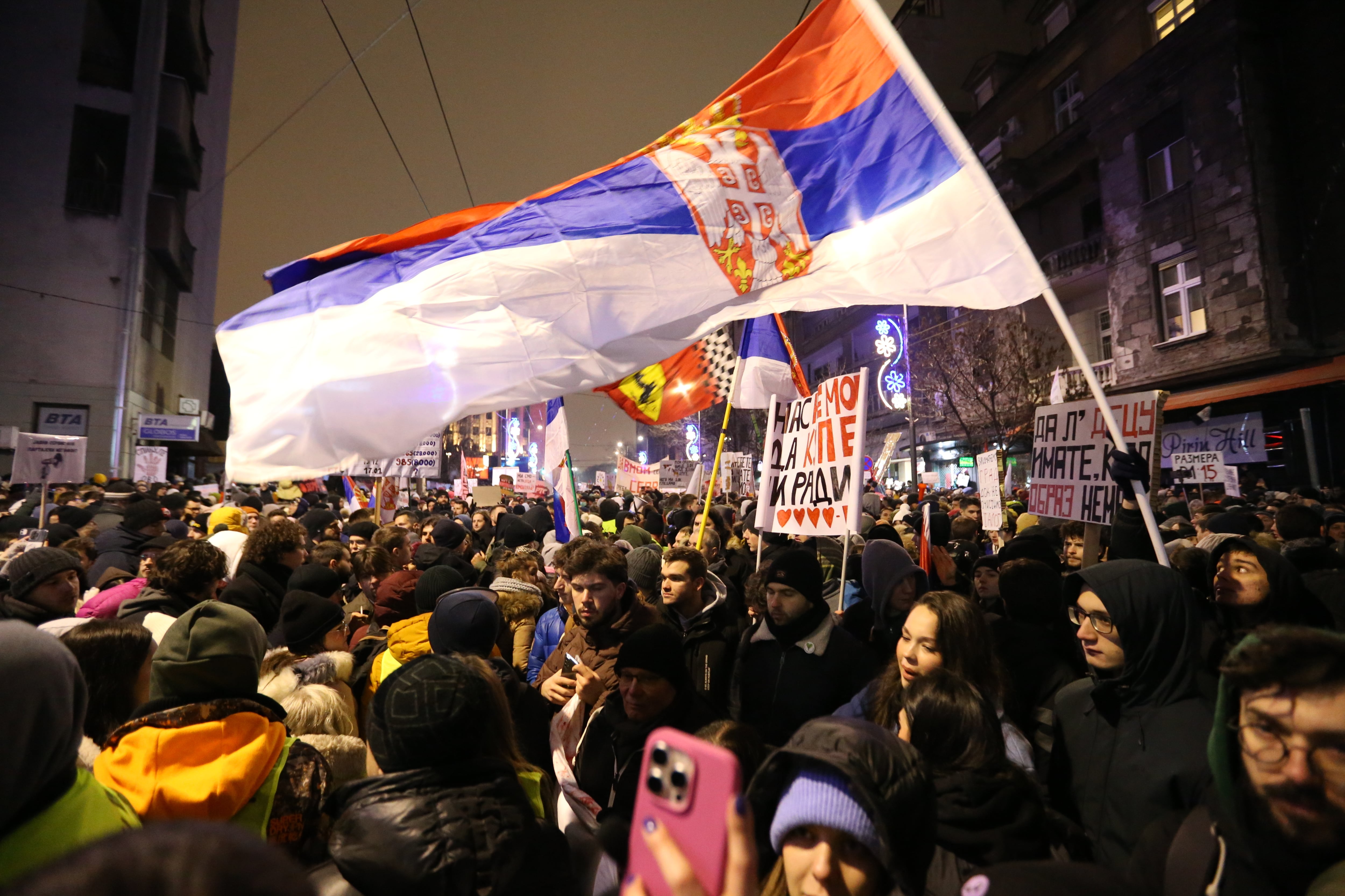 Protestas en Belgrado contra el gobierno serbio en este mes de enero