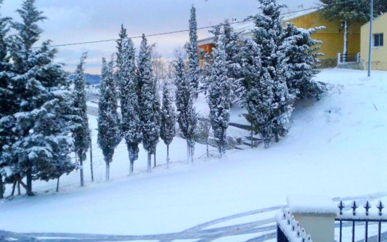 Inazares esta mañana, a 1300 metros de altitud