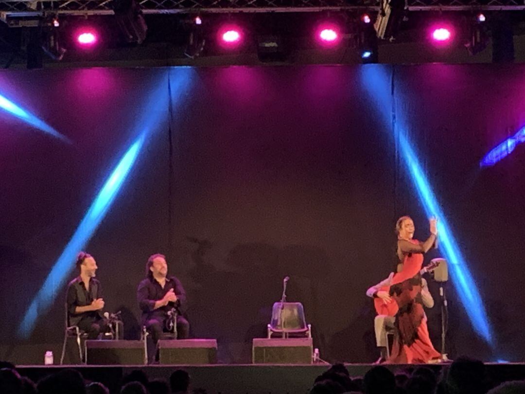 María Terremoto, en un momento del espectáculo Cádiz Flamenco en el Baluarte de la Candelaria