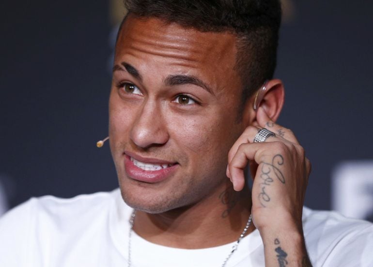 Neymar, en la rueda de prensa previa a la gala de la FIFA