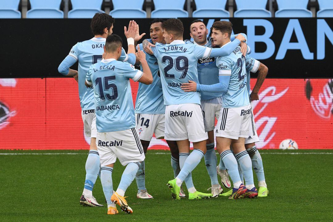 Brais Méndez celebra sus segundo gol