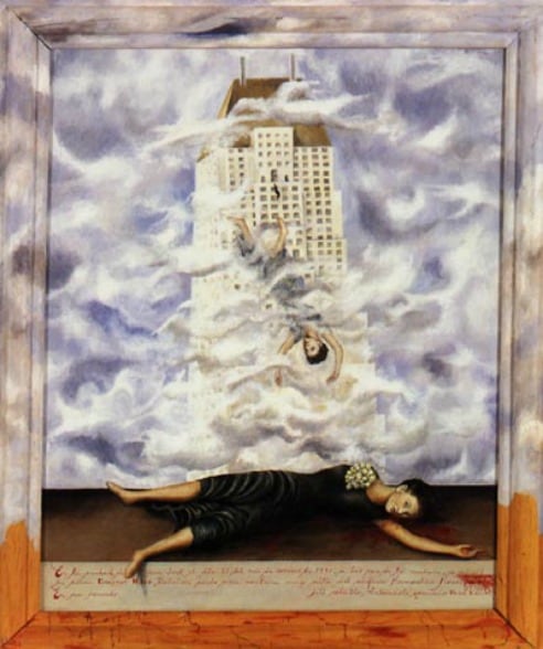 Este cuadro describe el suicidio de la aspirante a actriz neoyorquina Dorothy Hale, quién se lanzó en 1938 desde la ventana de su apartamento frente al Central Park. La obra fue encargada a Frida Kahlo por una amiga de la difunta.