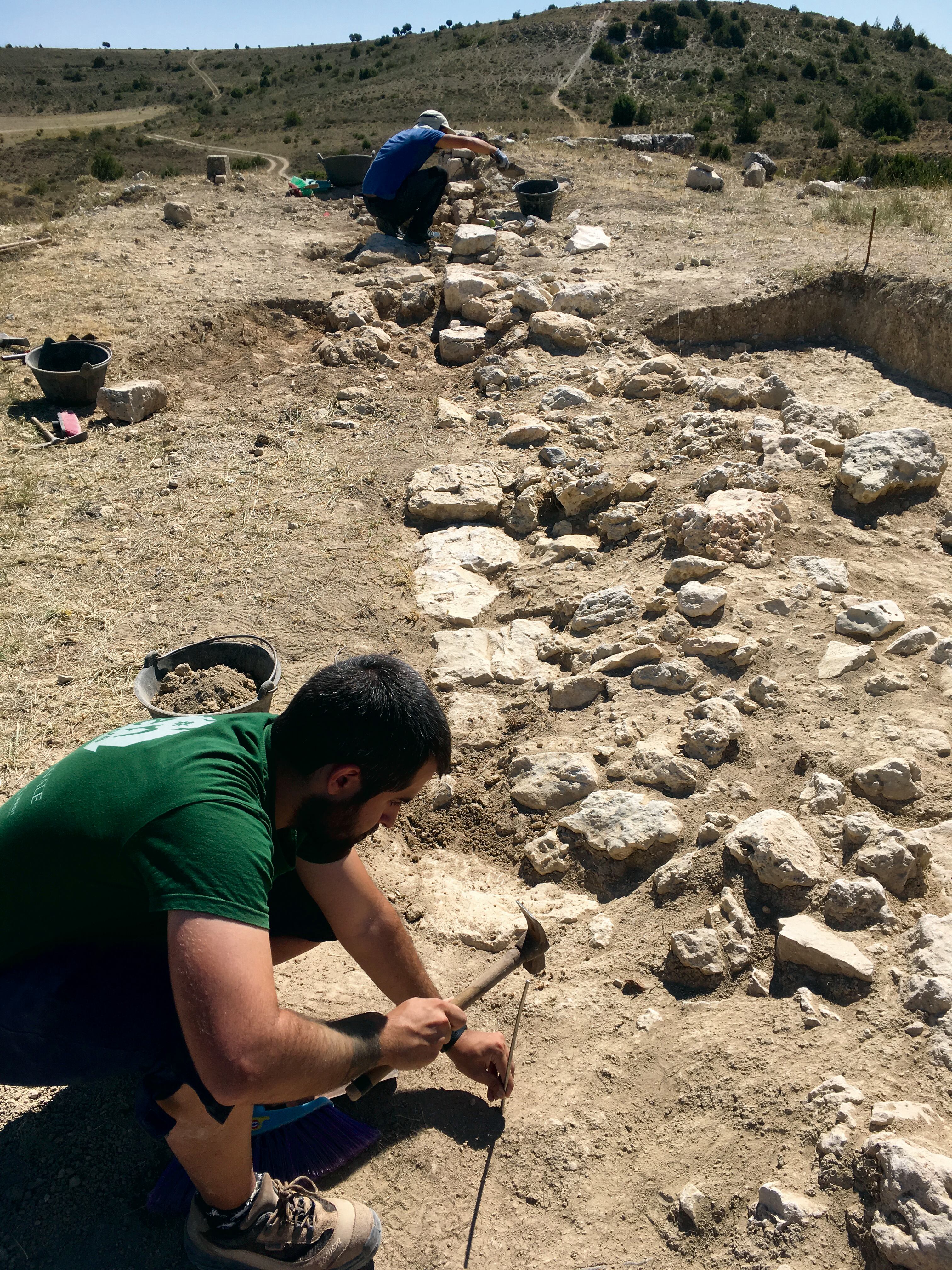 Trabajos en el yacimiento celtíbero de Klounioq en Quintanarraya