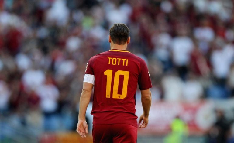 Totti, durante su último partido en la Roma 