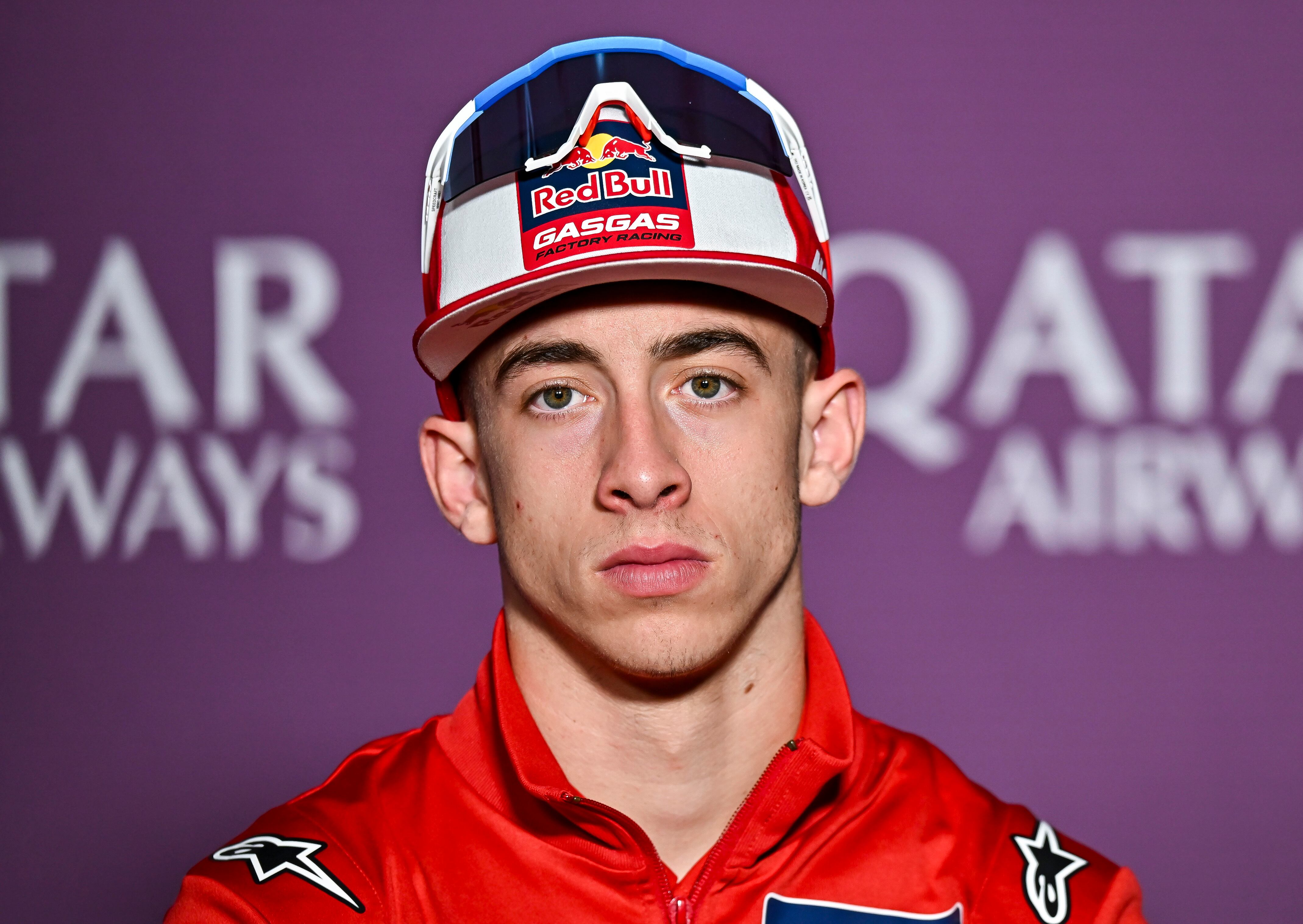 Pedro Acosta, piloto de Red Bull GASGAS Tech3, durante una rueda de prensa en el GP de Qatar