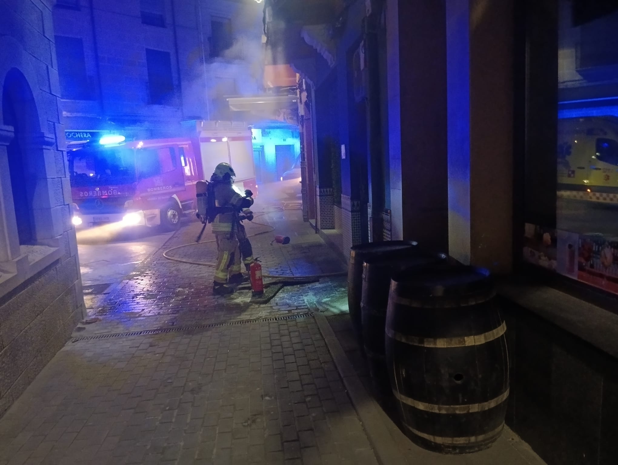Incendio en el local situado en la Plaza de la Sal