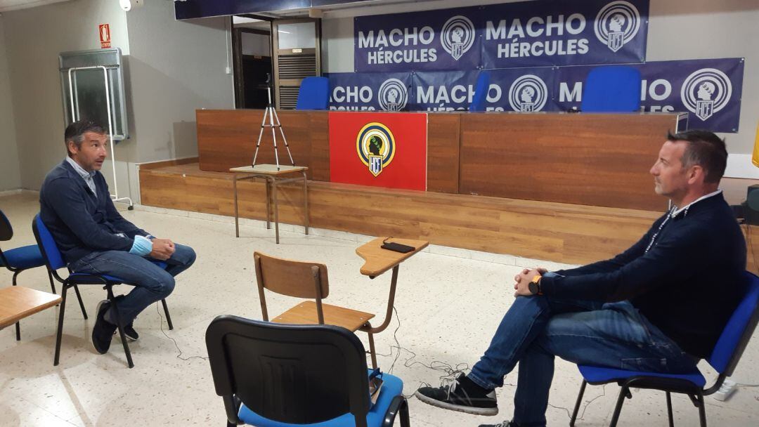 David Cubillo y Pedro Vera, en la sala de prensa del Rico Pérez