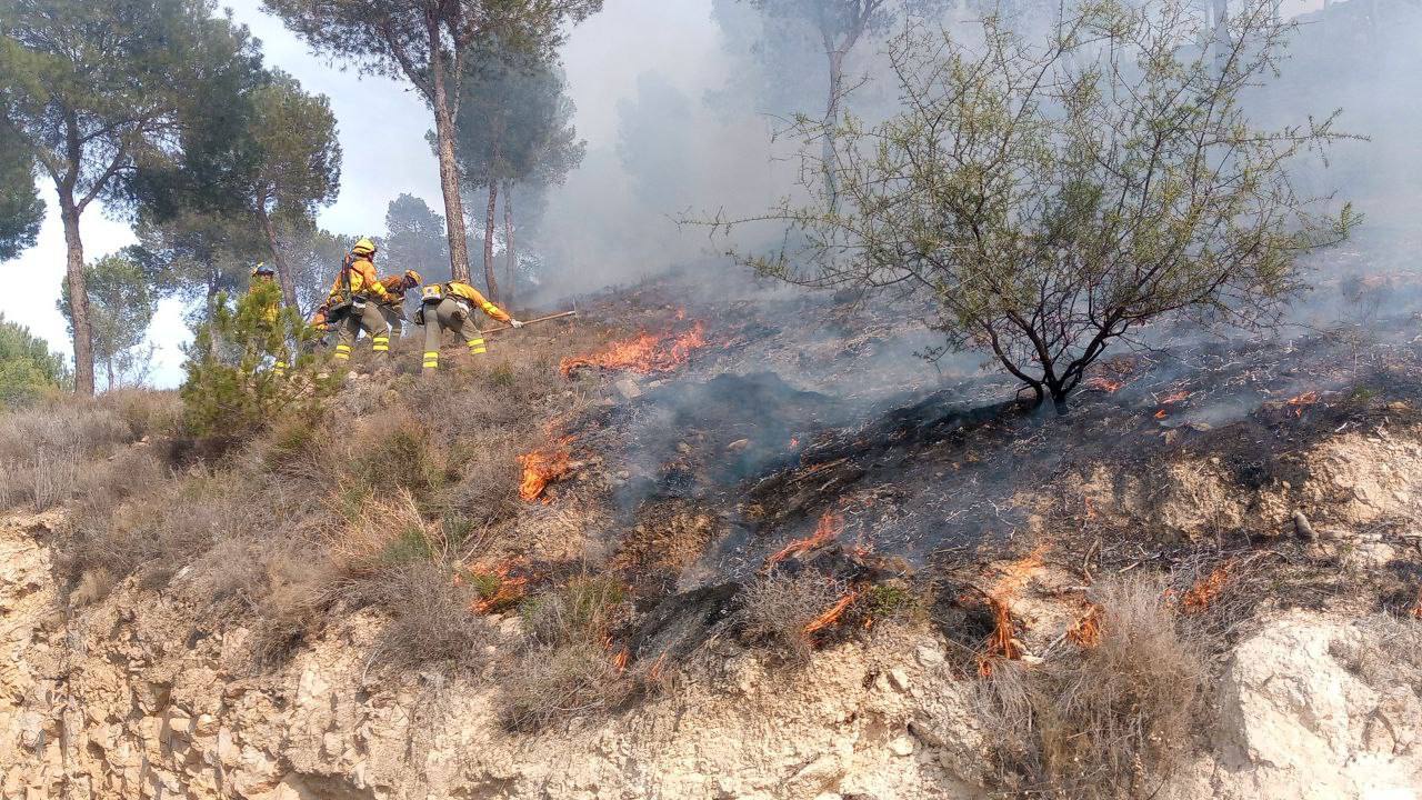 Incendio forestal en la Cresta del Gallo (Murcia) el pasado es de mayo