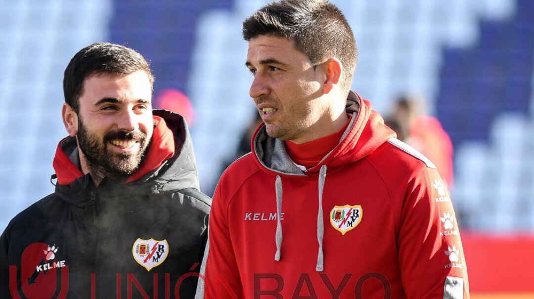 Rubén Reyes durante un entrenamiento con el Rayo Vallecano