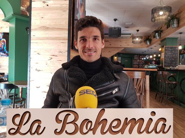 El jugador del Alcoyano Fran Miranda en La Bohemia