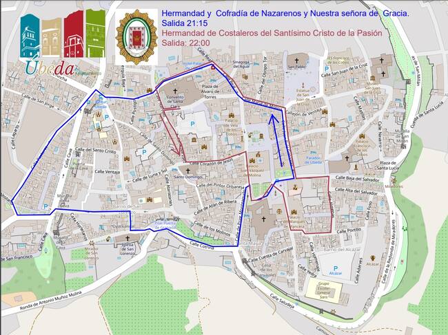 Itinerarios y restricciones de tráfico este Lunes Santo en Úbeda - ALCISER