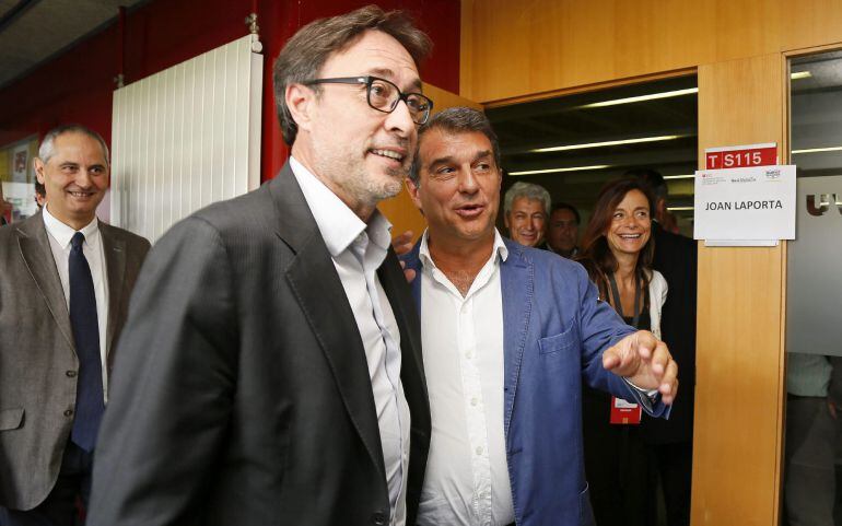 Agustí Benedito y Joan Laporta en un debate en la Universidad de Vic.