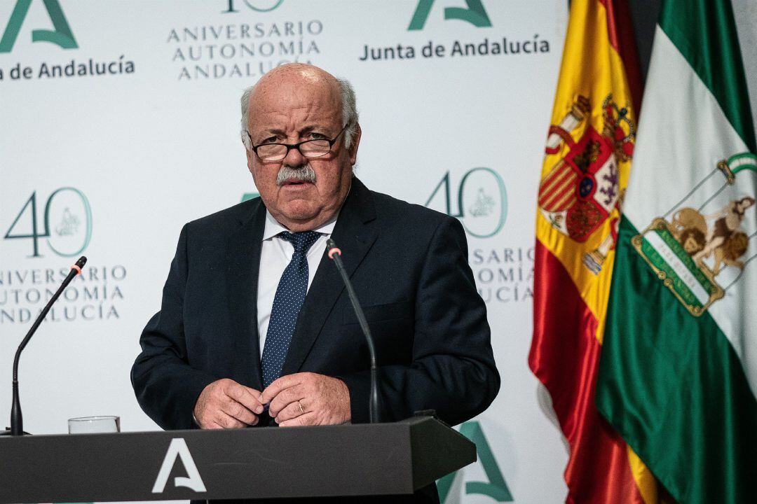 El consejero andaluz de Salud y Familias, Jesús Aguirre