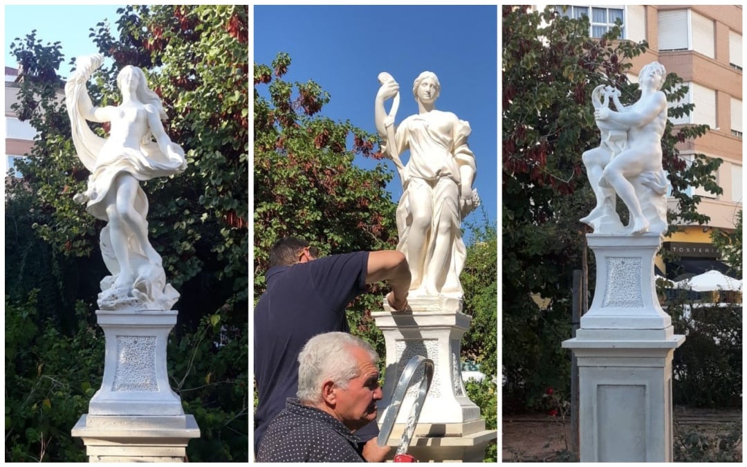 Réplicas de las esculturas de Ponzanelli en Patraix