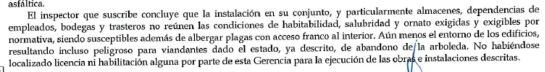 Extracto del informe de la Gerencia Municipal de Urbanismo del ayuntamiento de Málaga sobre la inspección a los Baños del Carmen