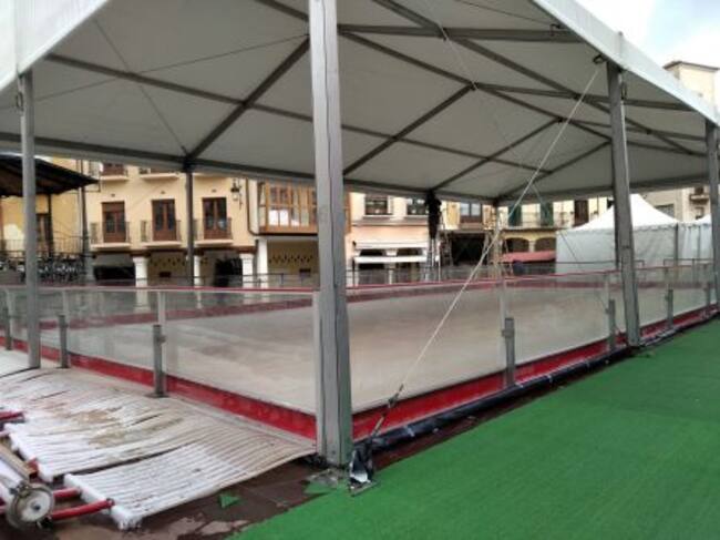 Preparativos de la pista de hielo