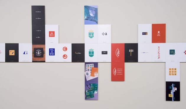 Algunos de los logos que se pudieron ver en la exposición &#039;Alberto Corazón. Diseño:la energía del pensamiento gráfico. 1965-2015&#039;