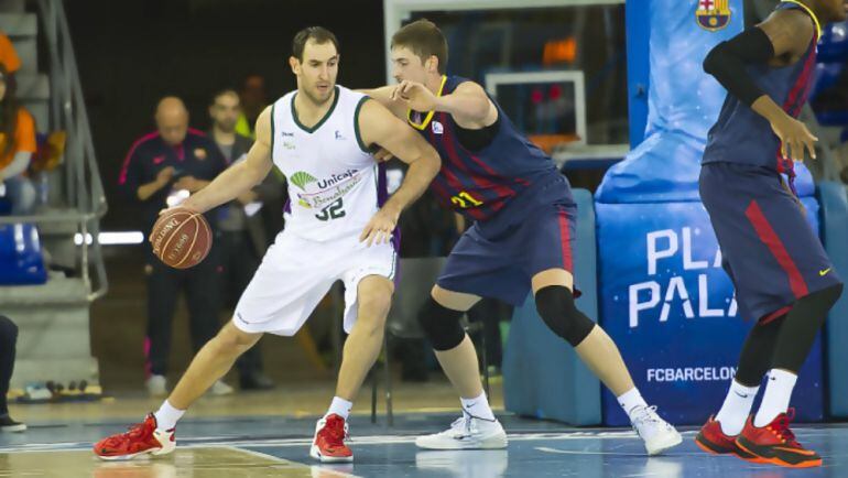 El Unicaja y el Barcelona en el Palau