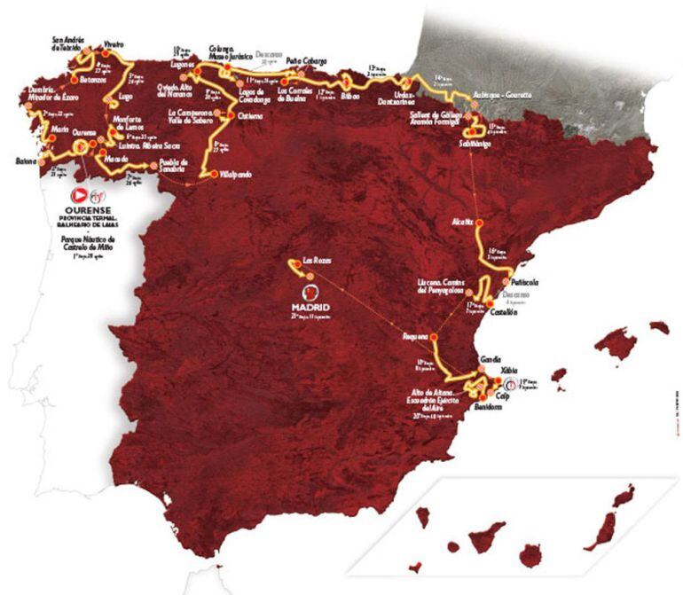 Recorrido de la Vuelta a España 2016