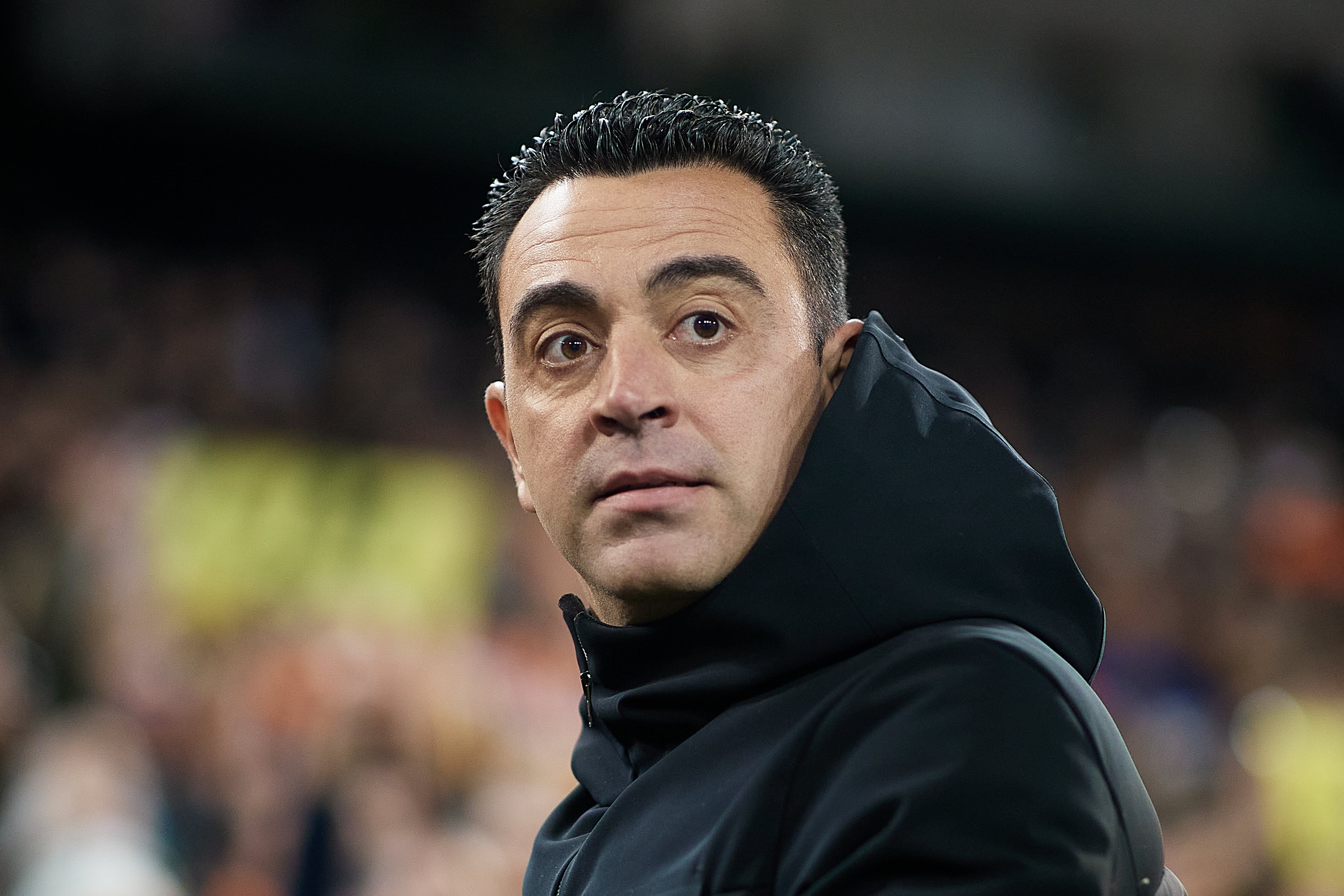 Xavi Hernández, durante el partido de Liga en Mestalla entre Valencia y FC Barcelona (Photo by David Aliaga/NurPhoto via Getty Images)