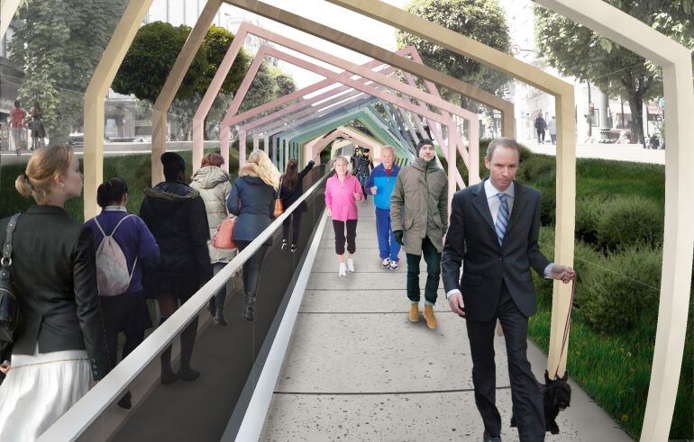 Una infografía nos muestras las futuras cintas transportadoras de Gran Vía