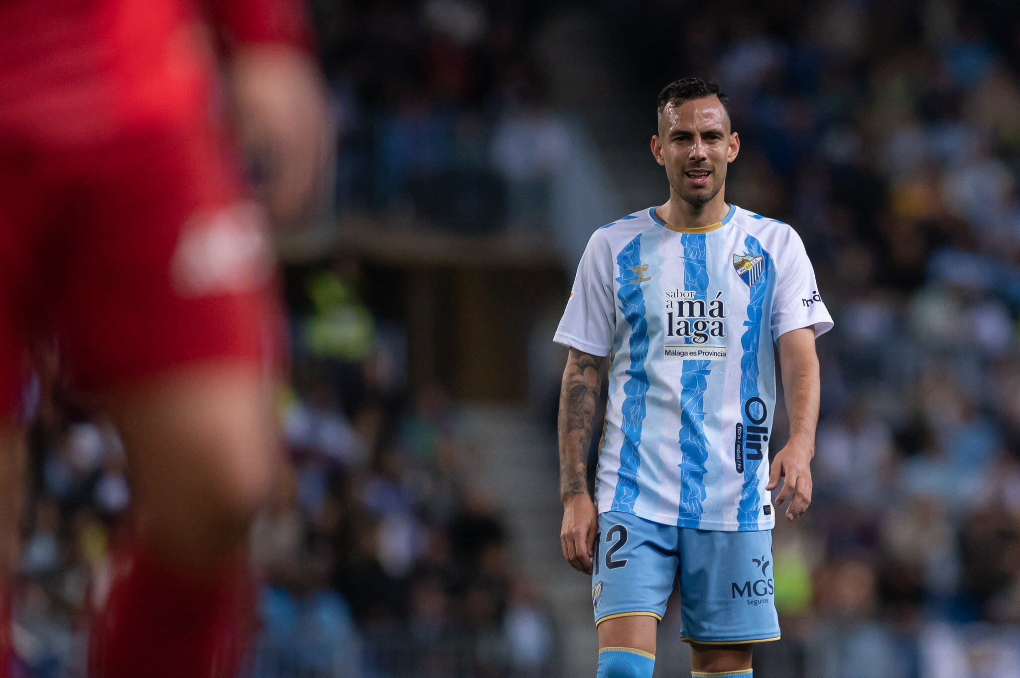 El centrocampista del Málaga Manu Molina, con muchas opciones de regresar ante el Racing de Ferrol