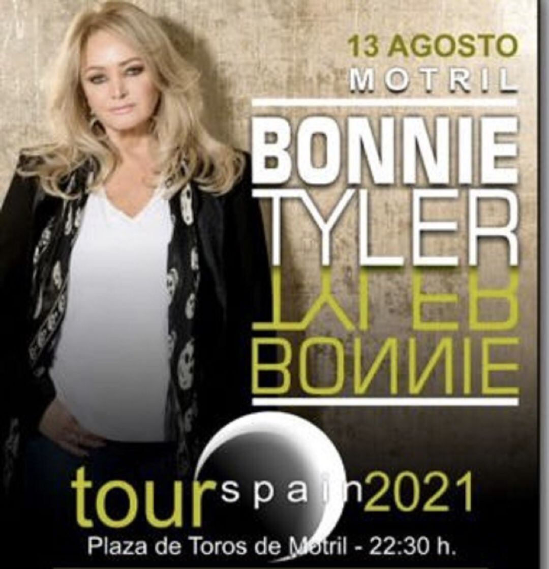 Cartel anunciador del concierto de Bonnie Tyler