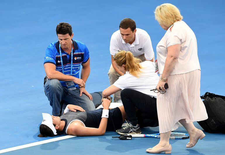 Garbiñe Muguruza, lesionada en el torneo de Brisbane 