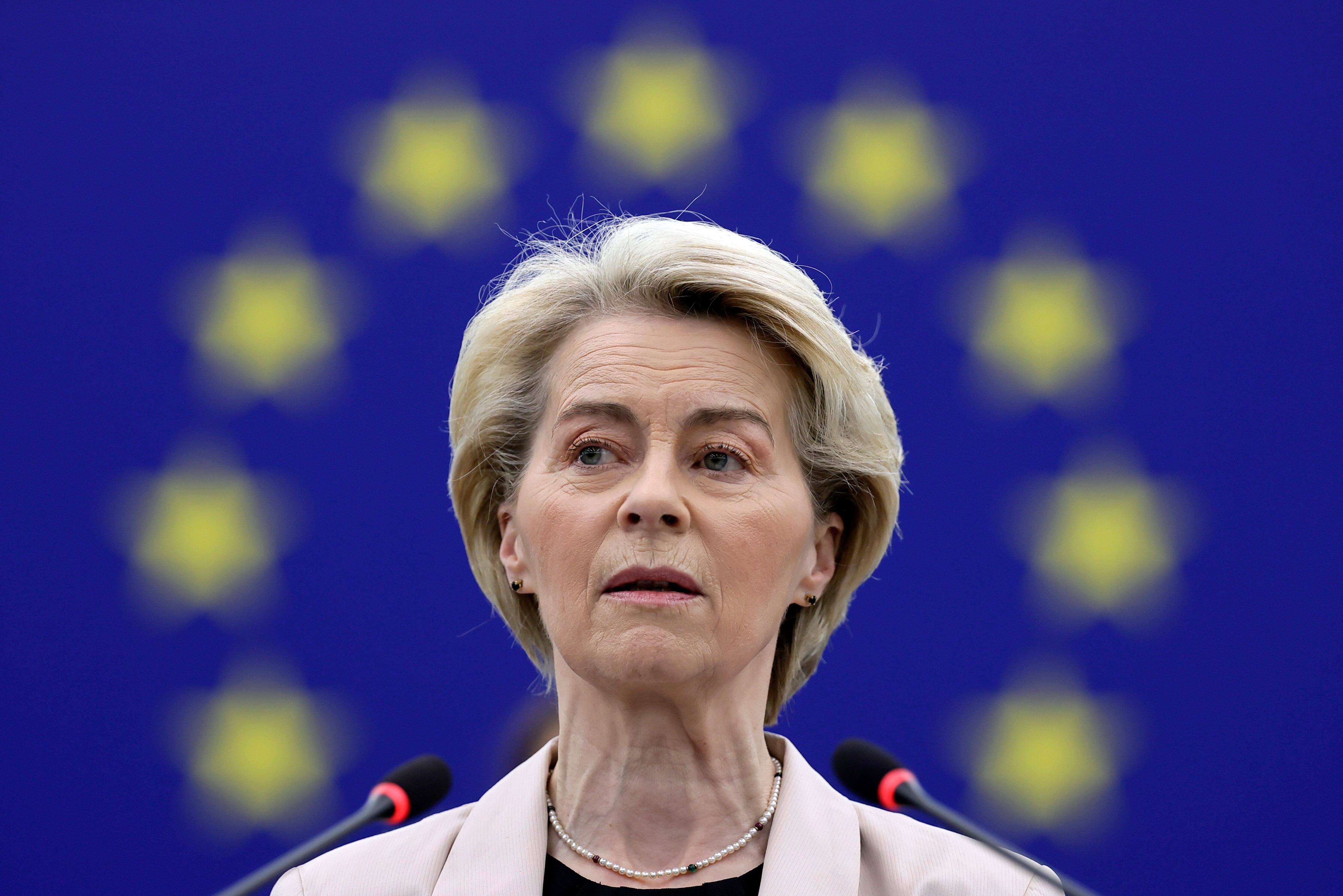 La presidenta de la Comisión Europea, Ursula von der Leyen. (Francia, Estrasburgo) EFE/EPA/RONALD WITTEK
