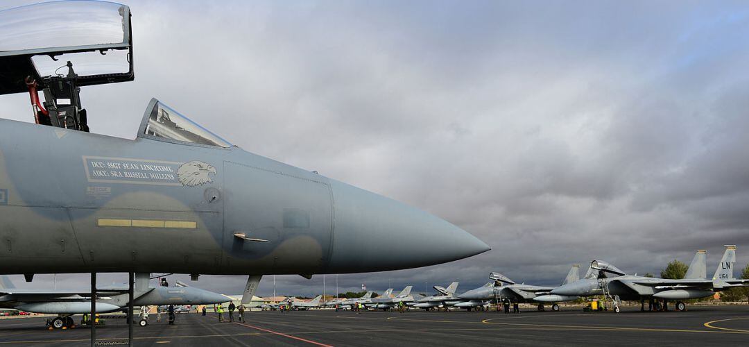 Imagen de archivo de un F15 en la Base Aérea de los Llanos