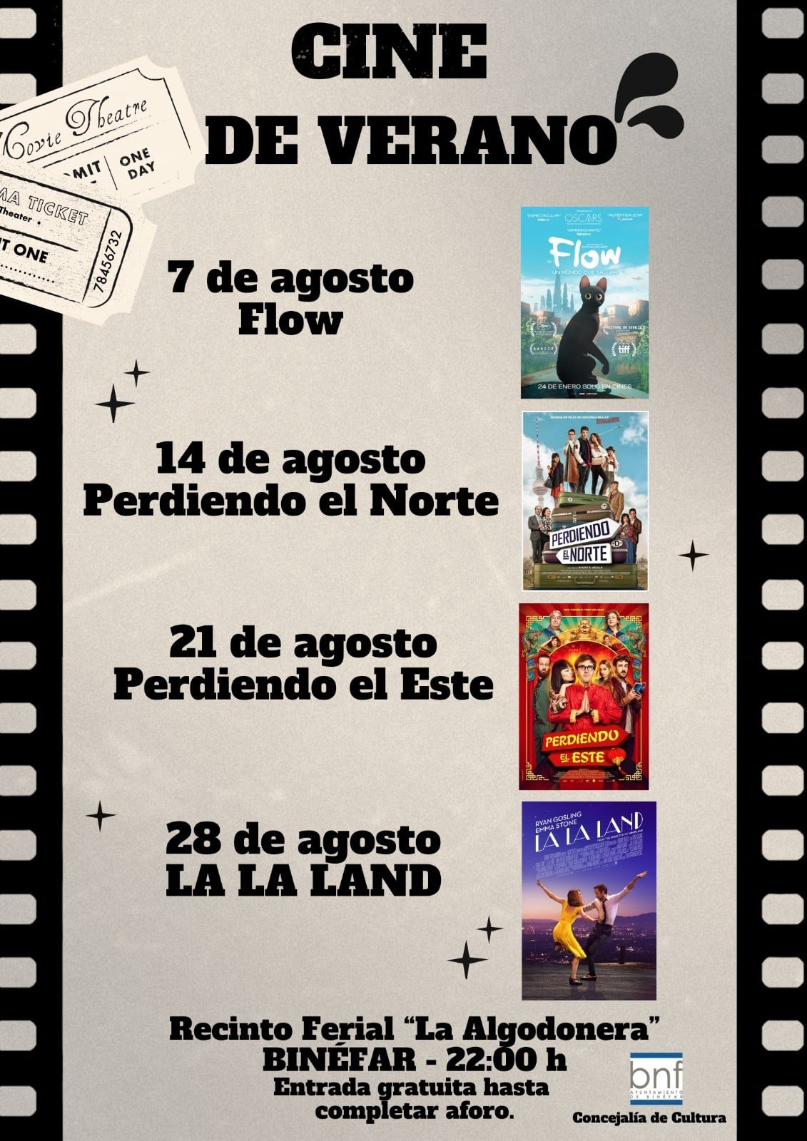 Binéfar organiza un ciclo de cine familiar y gratuito en el recinto ferial de La Algodonera.