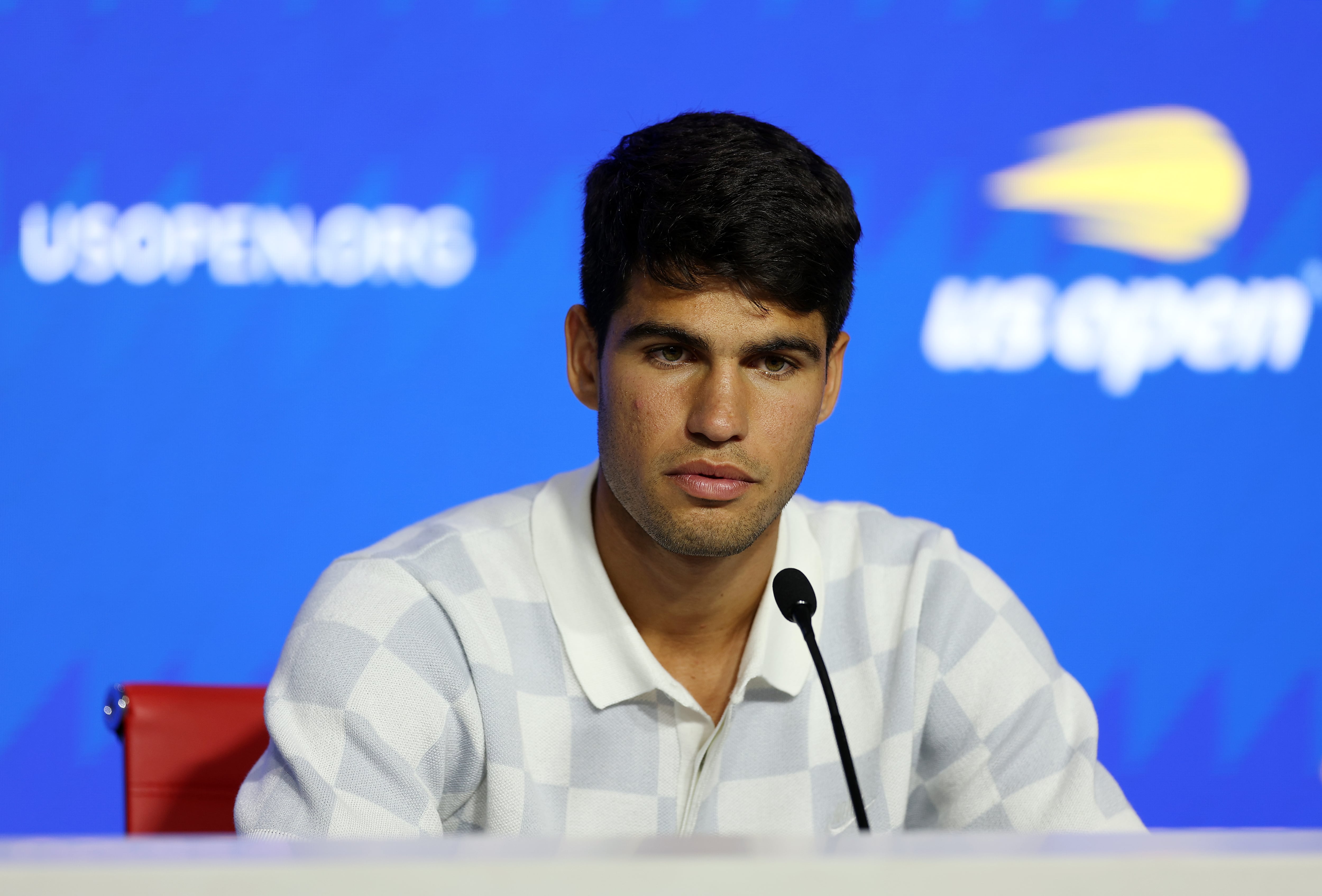 Carlos Alcaraz, en la rueda de prensa del US Open