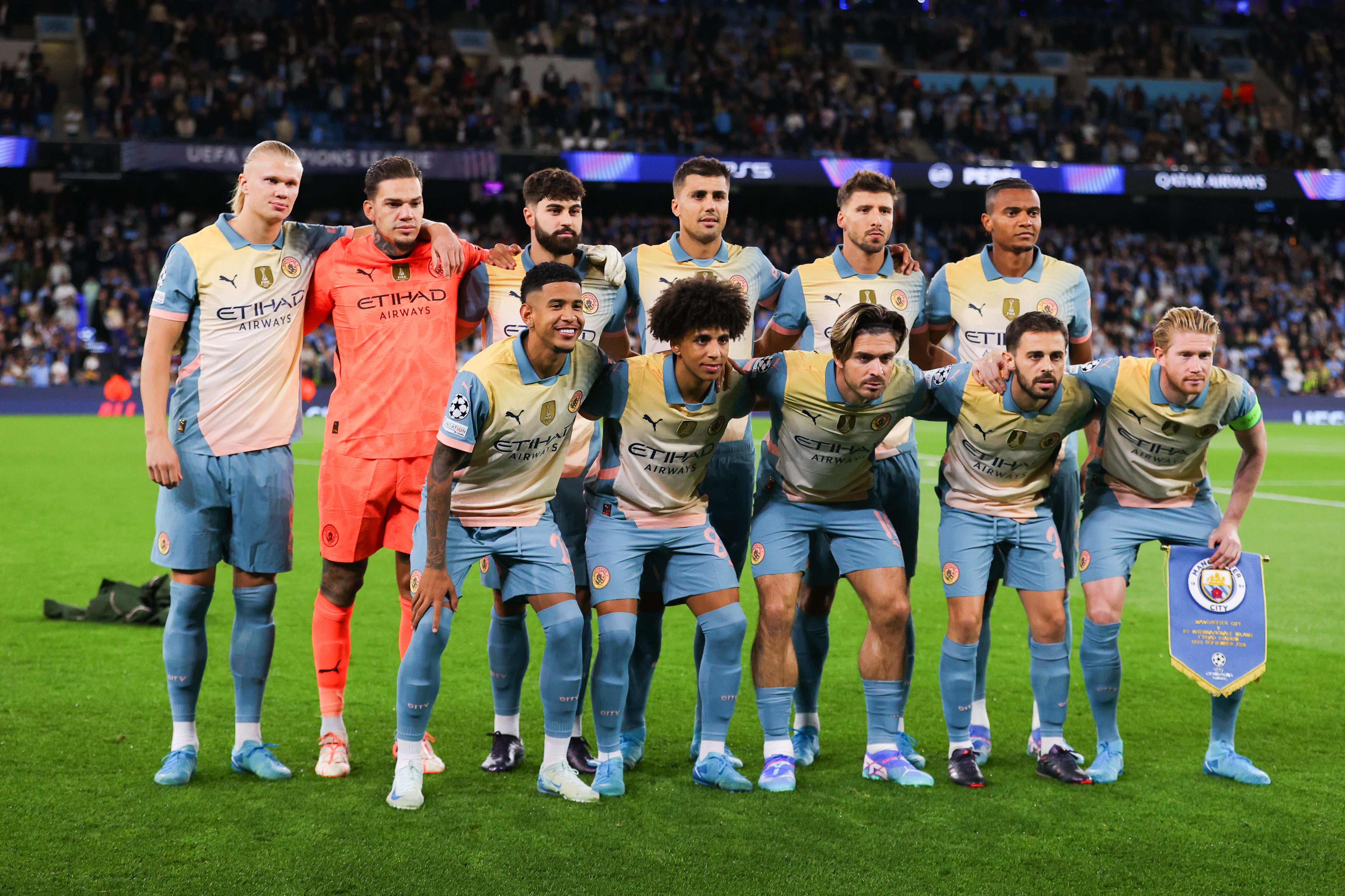 Jugadores del Manchester City en la Champions League