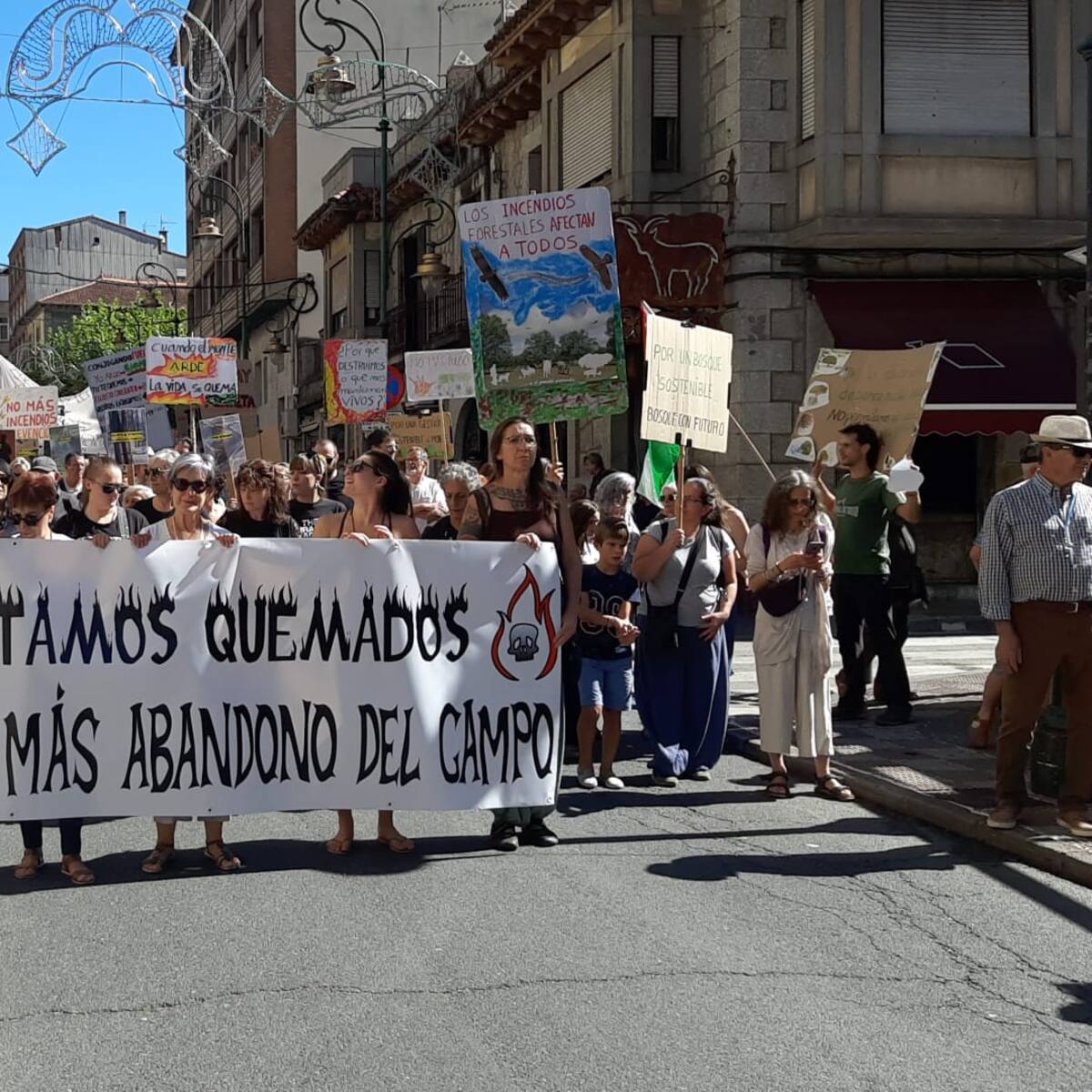 250 personas se manifiestan en Arenas de San Pedro por la "negligente" gestión de los incendios