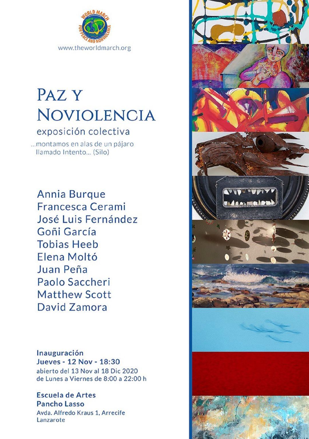 La inauguración es este jueves 12 de noviembre a las 18:30 en la Escuela de Artes Pancho Lasso.