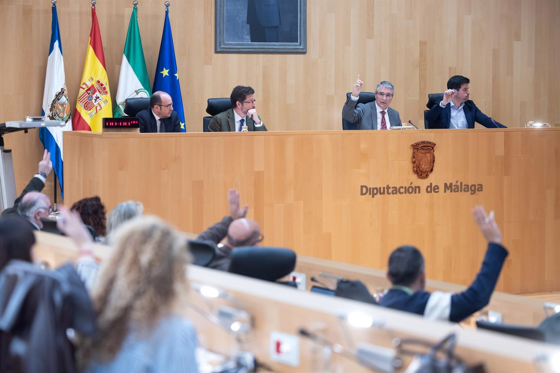 Un momento de la sesión plenaria del mes de febrero de la Diputación de Málaga