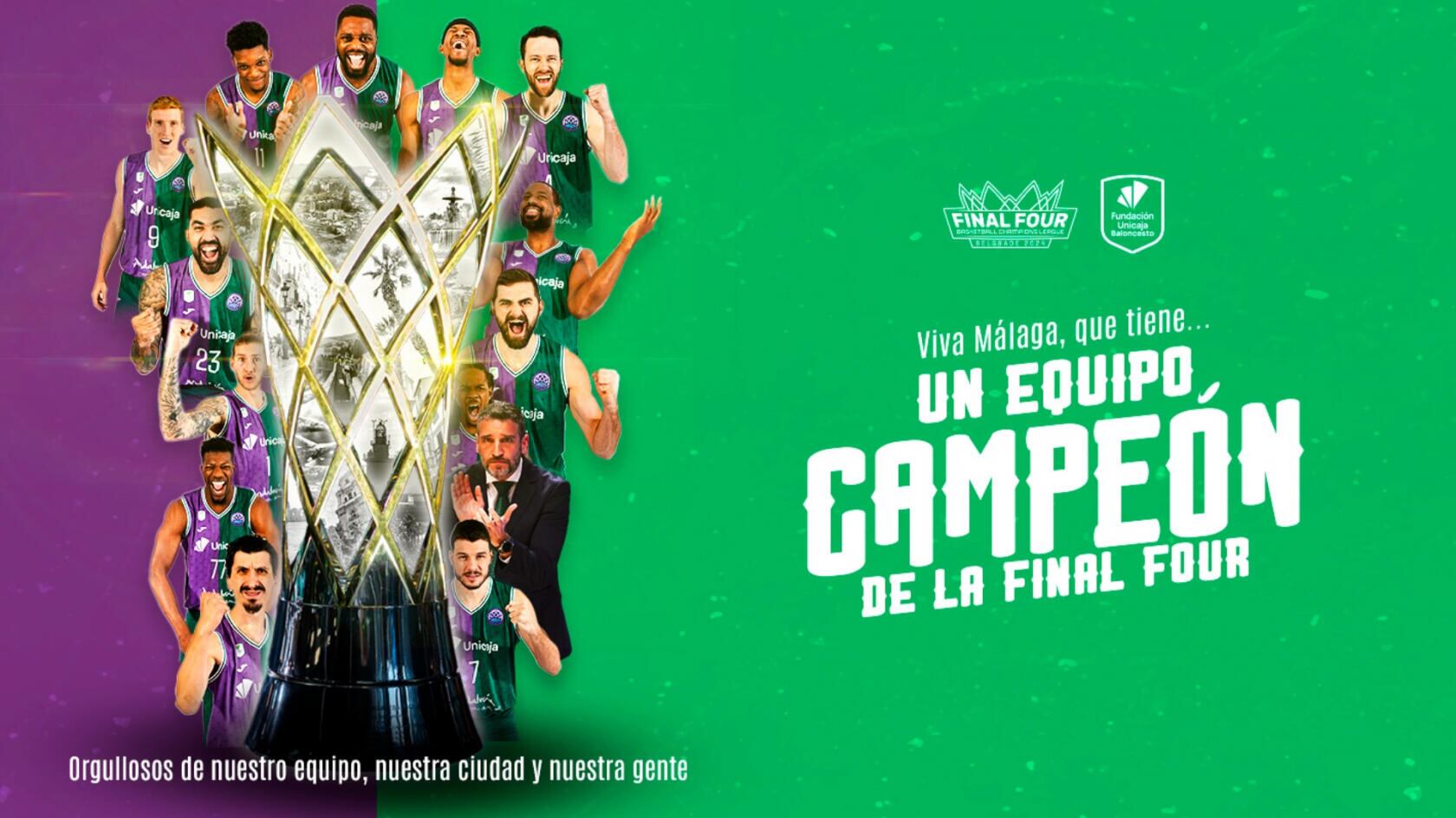 El Unicaja campeón de la BCL al ganar al Lenovo Tenerife en la final disputada en el Belgrado Arena