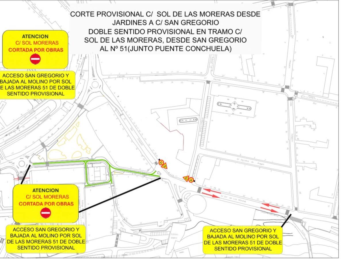 Nuevos cambios provisionales en el tráfico por obras