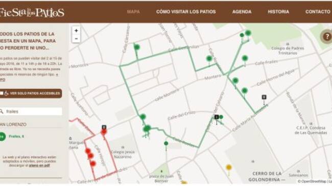 Localización Patio Vesubio en la web de los patios www.patioscordoba.es