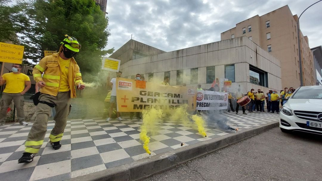 Imagen de archivo de una protesta de los trabajadores de Geacam en Cuenca