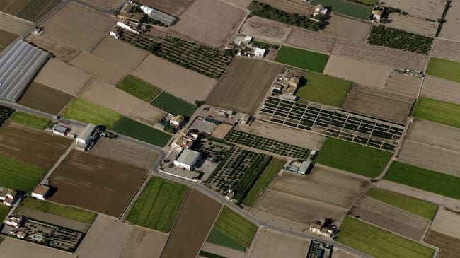 Imagen aérea de la huerta de Valencia