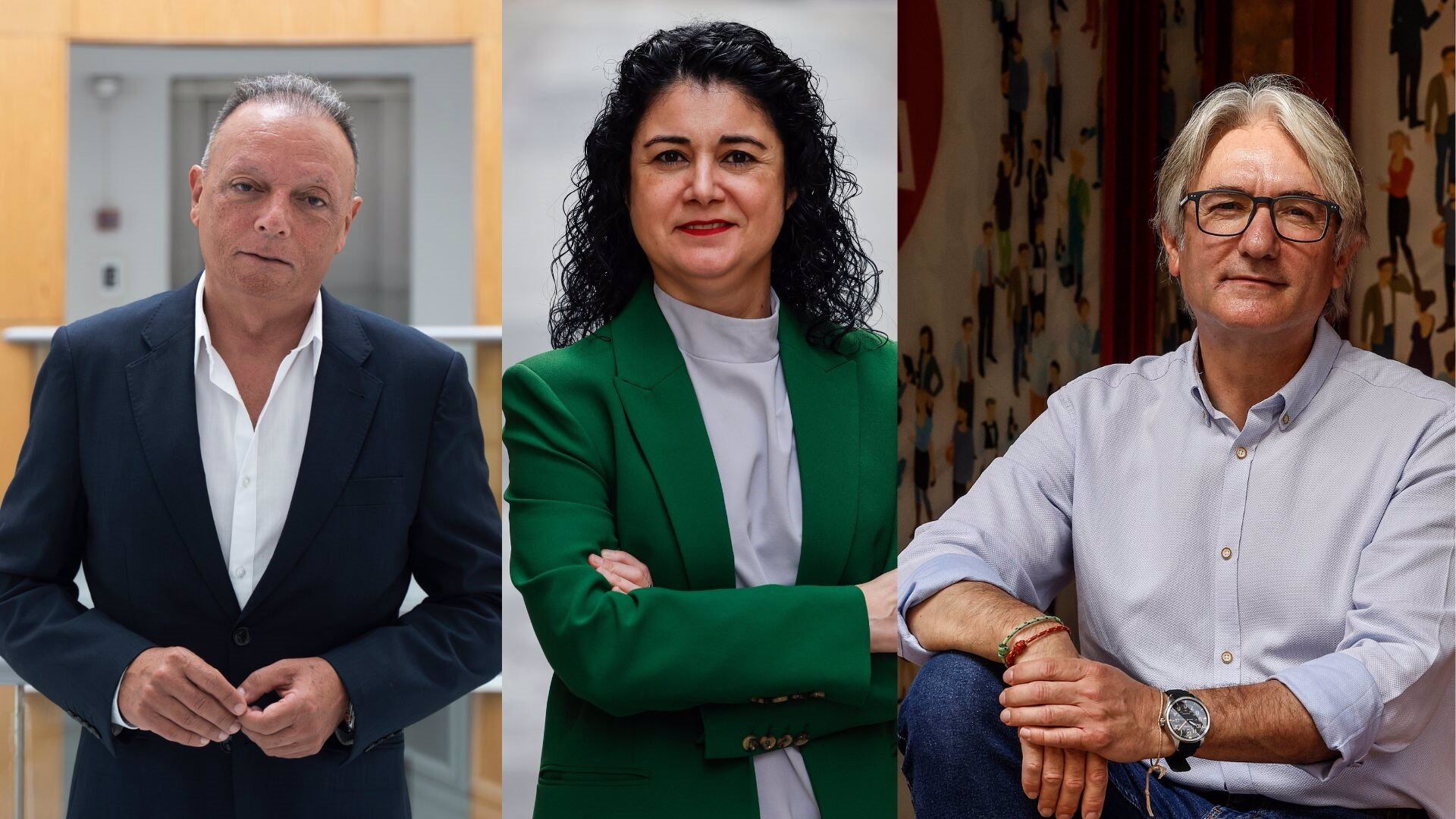 El presidente de la CEV, Salvador Navarro; la secretaria general de CCOO PV, Ana García, y el secretario general de UGT PV, Tino Calero