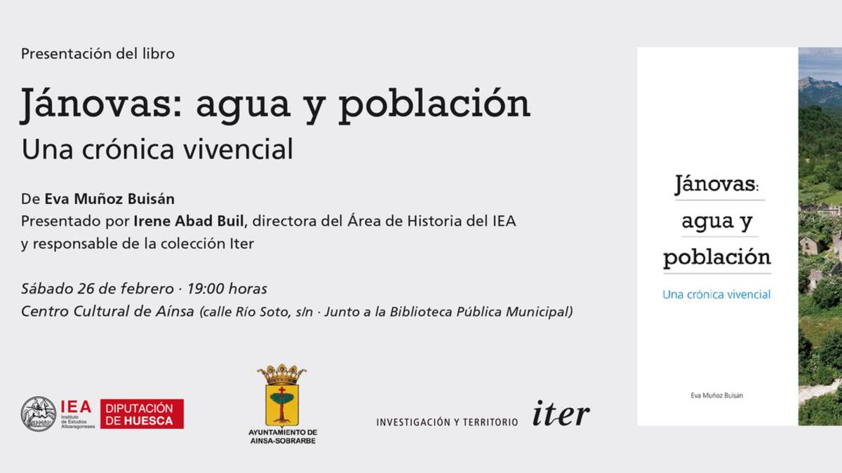 El centro cultural de Aínsa acoge la presentación de "Jánovas: agua y población. Una crónica vivencial"