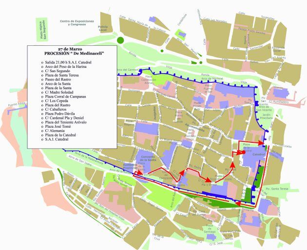 Recorrido de la Procesión de Medinaceli
