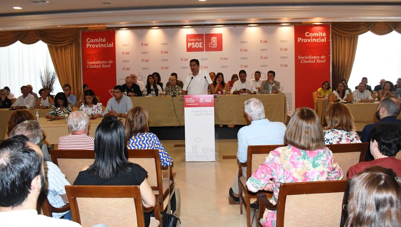 Jose Manuel Caballero, en el uso de la palabra durante la celebración del comité provincial del PSOE