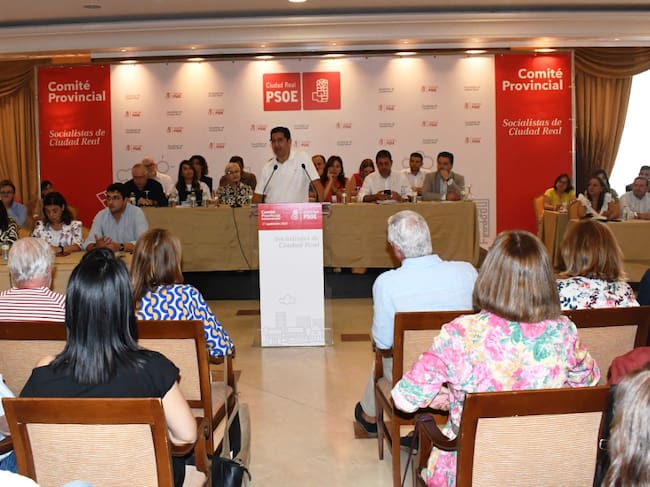 Jose Manuel Caballero, en el uso de la palabra durante la celebración del comité provincial del PSOE