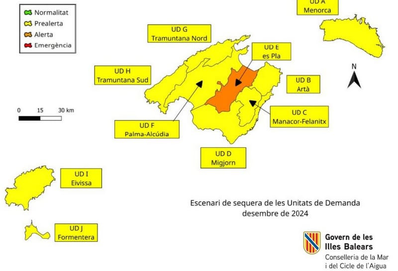 Estado de las diferentes unidades de demana en Baleares