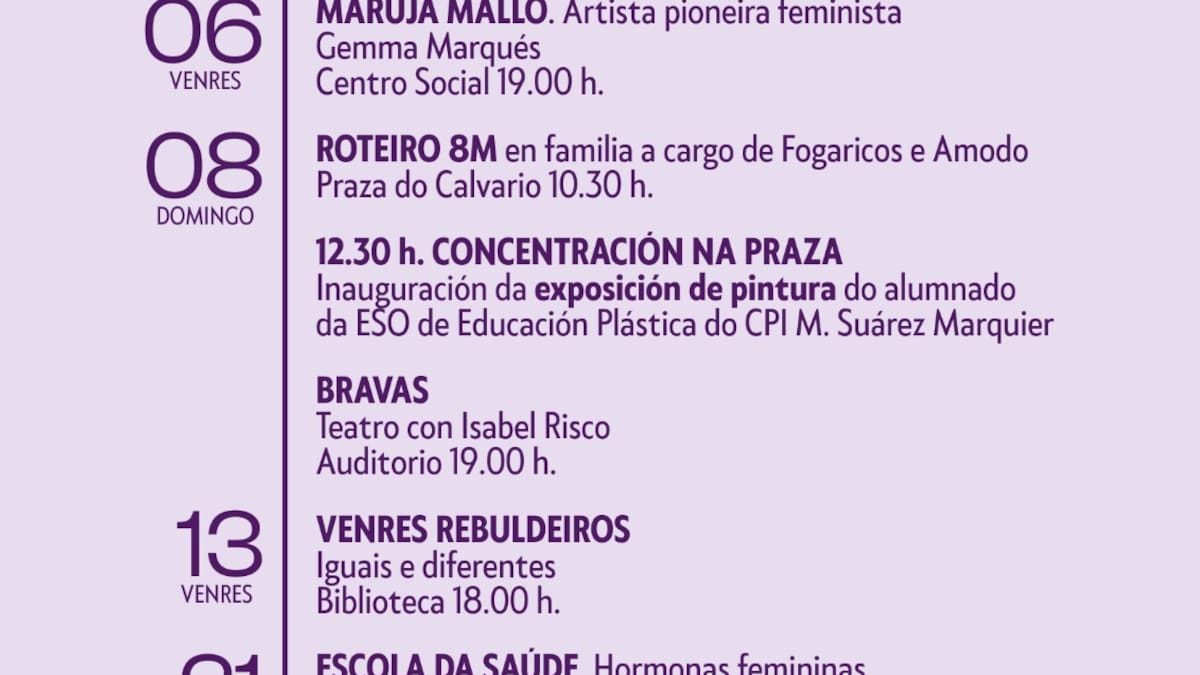 Beatriz Rodríguez, concejala de Igualdade de O Rosal, sobre la programación por el 8M