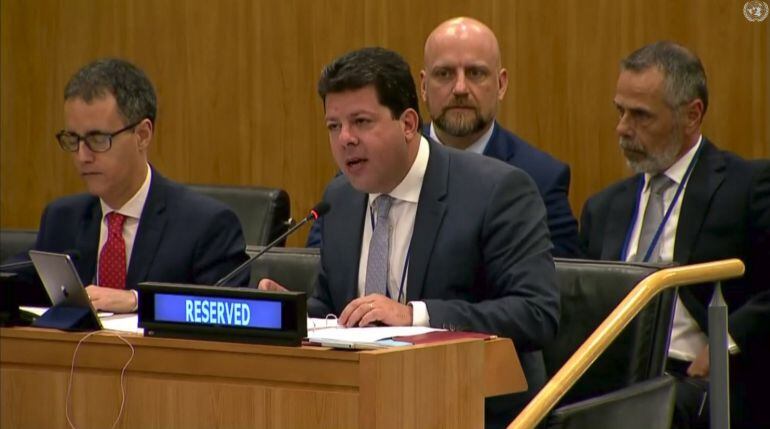 El Ministro principal de Gibraltar, Fabián Picardo, interviene ante el Comité de descolonización de la ONU